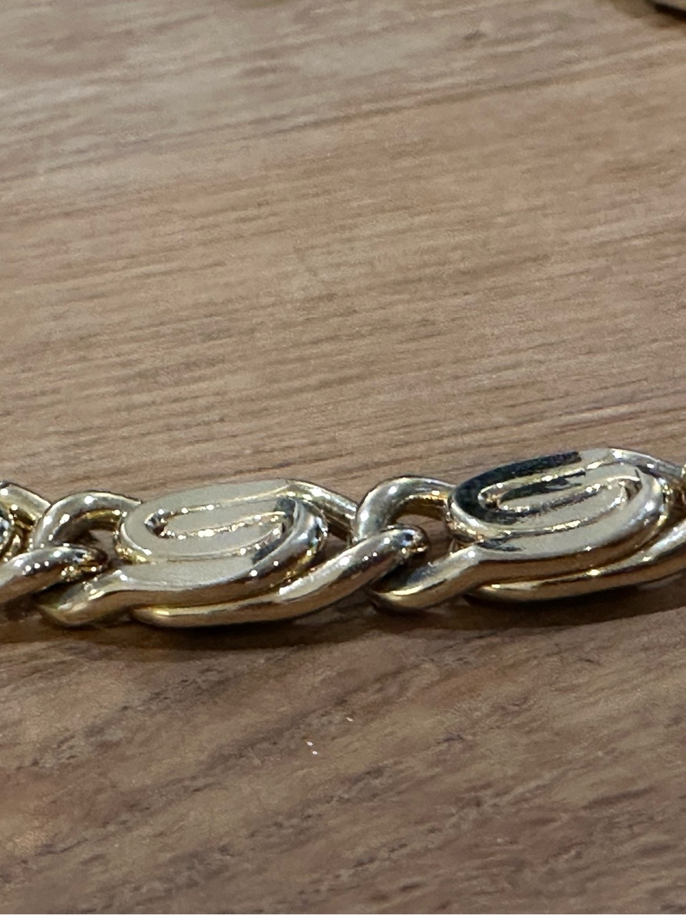 Gold Tone Chunky Link Necklace - Picture 3 of 6
